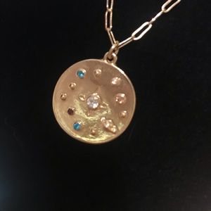 Gold coin necklace solar system astrology